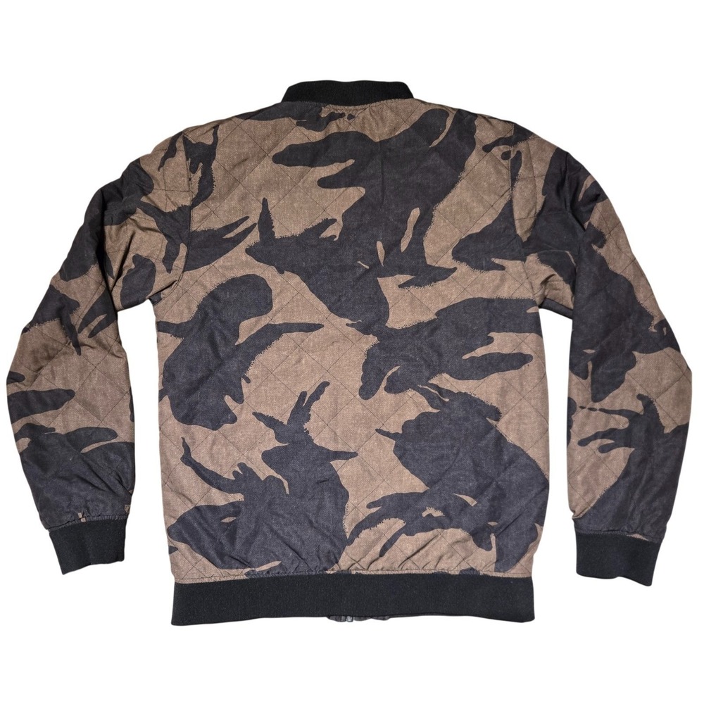The North Face NF0A3IFU Reversible Bomber Jacket Camo Black Men's Small - Picture 2 of 12